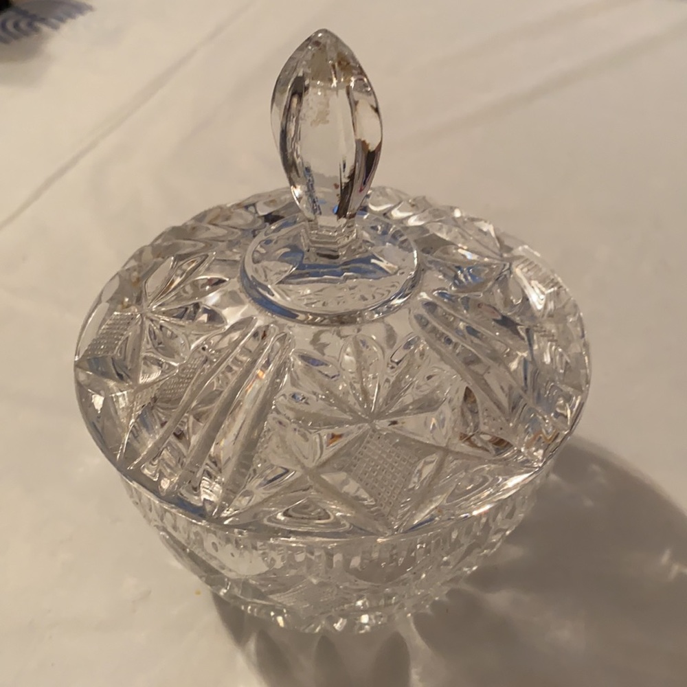 Vintage Crystal Lidded Sugar/Jam Dish